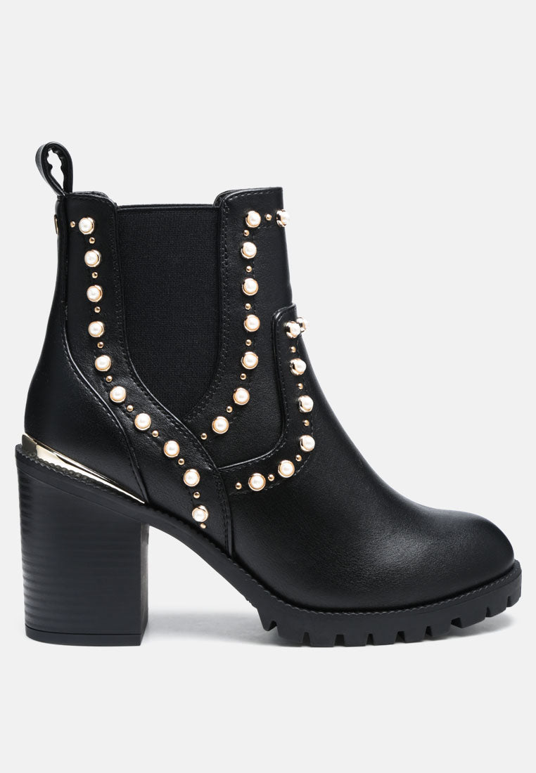 Cherin Pearl Studded Chelsea Boots - Glamourous Grace
