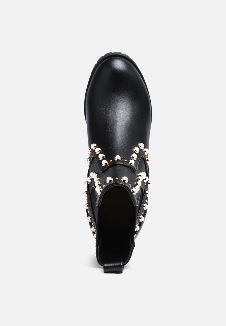 Cherin Pearl Studded Chelsea Boots - Glamourous Grace