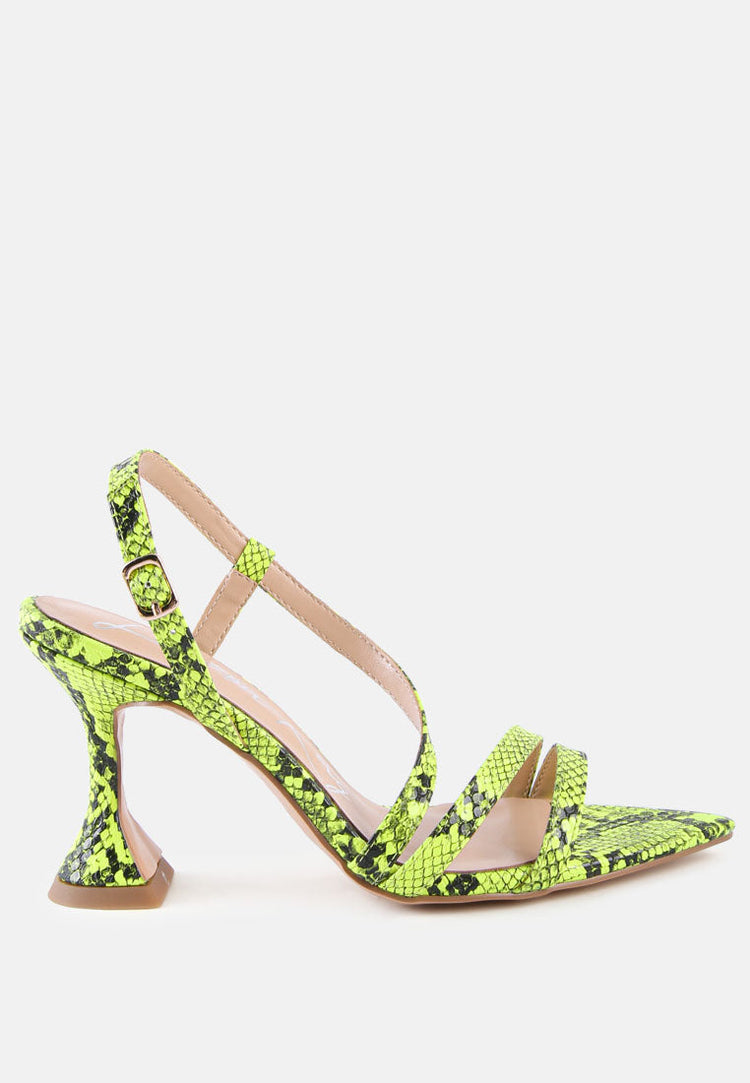 Cherry Tart Snake Print Spool Heel Sandals - Glamourous Grace