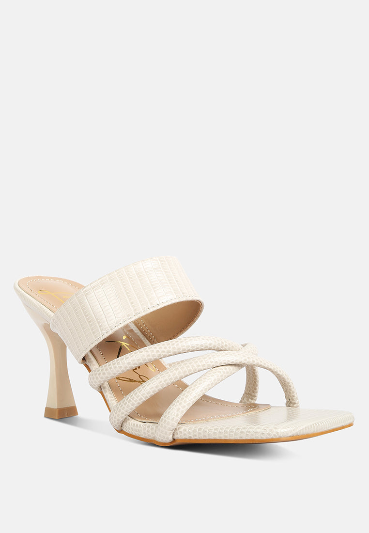Chiri Criss Cross Strap Spool Heel Sandals - Glamourous Grace