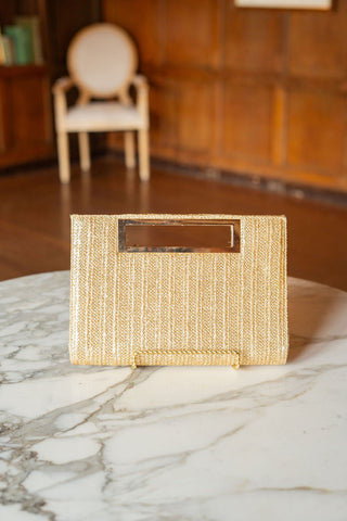 Chloe Clutch - Gold Straw - Glamourous Grace
