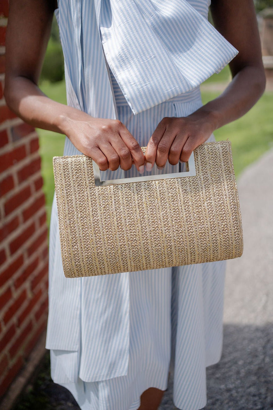 Chloe Clutch - Gold Straw - Glamourous Grace