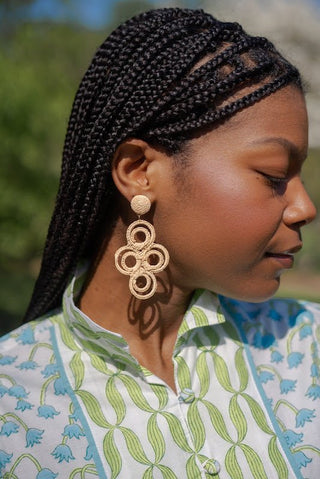 Chloe Raffia  - Drop Earring - Glamourous Grace