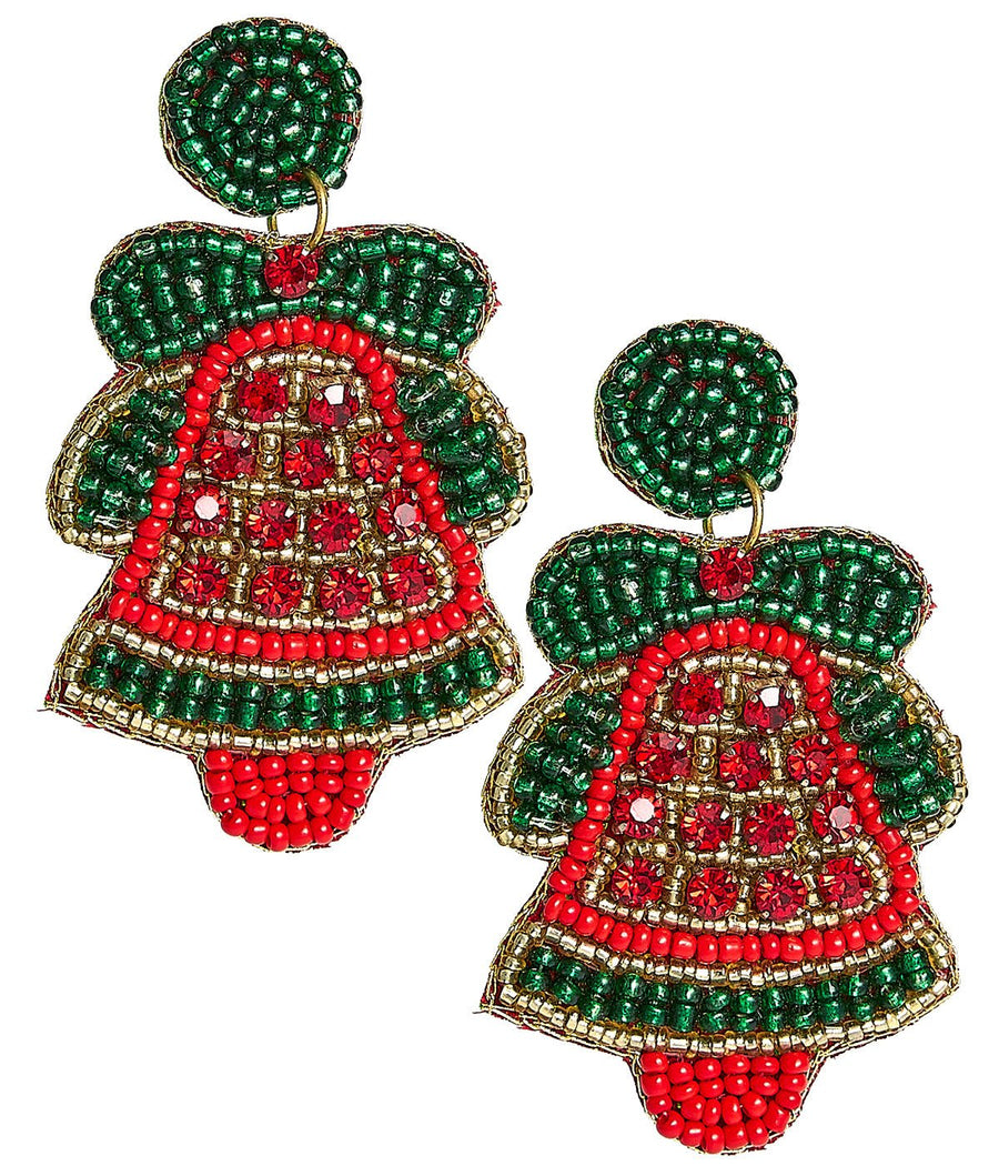 Christmas Bell Beaded Christmas Earring - Glamourous Grace