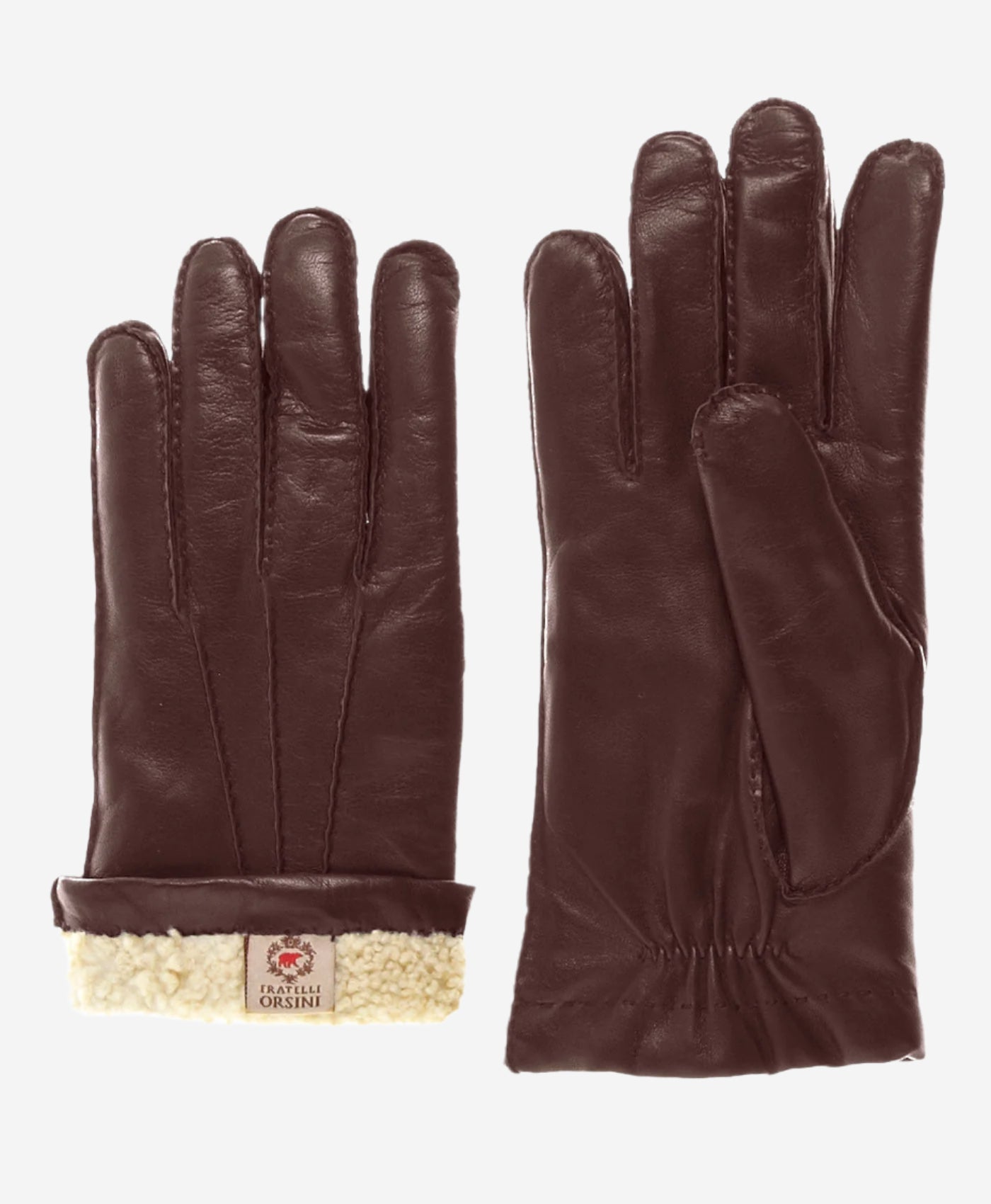 CL3103 (brown) - Men's Handsewn Lamb Shearling Winter Leather Gloves - Glamourous Grace