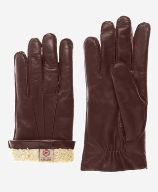 CL3103 (brown) - Men's Handsewn Lamb Shearling Winter Leather Gloves - Glamourous Grace