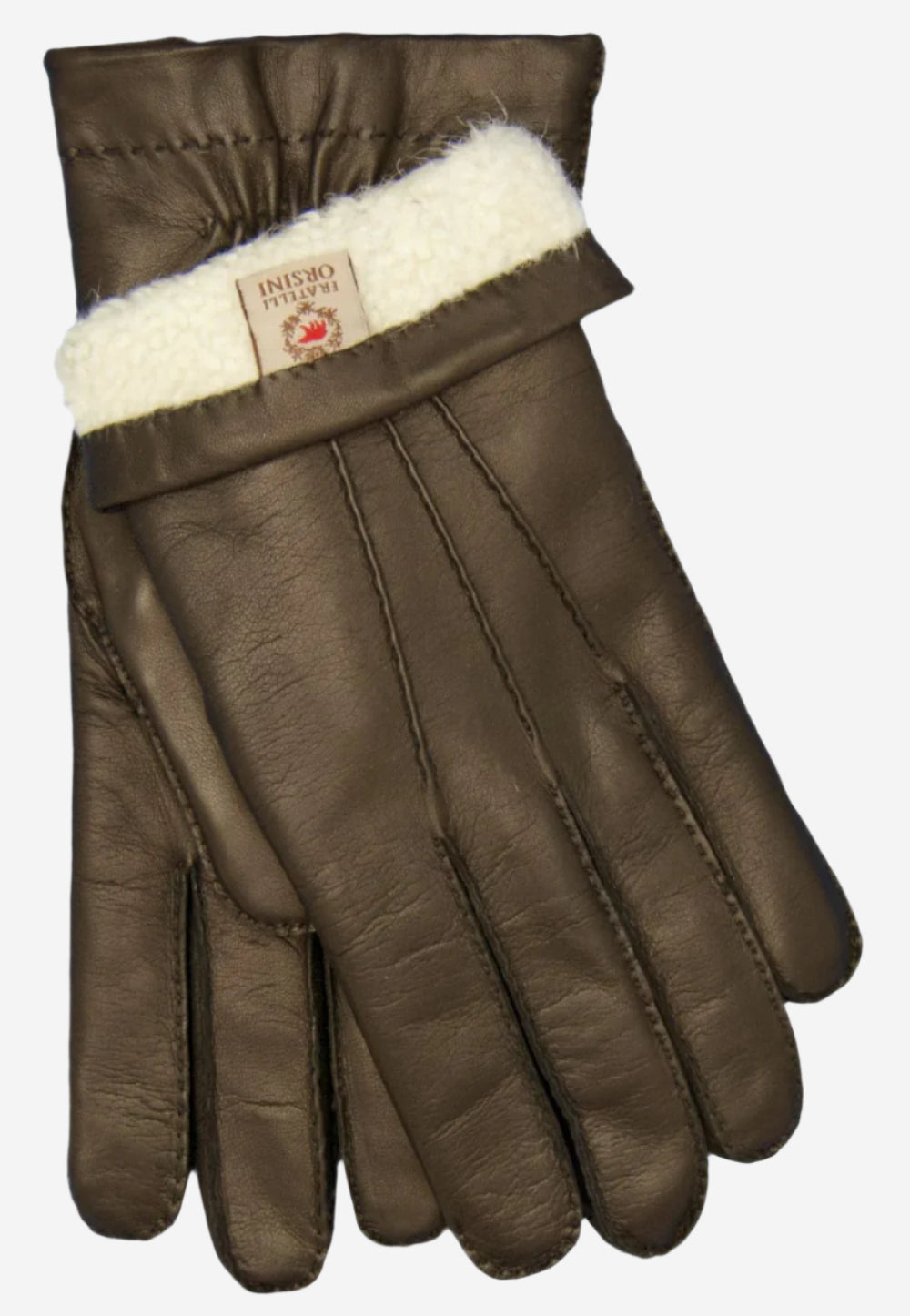 CL3103 (brown) - Men's Handsewn Lamb Shearling Winter Leather Gloves - Glamourous Grace