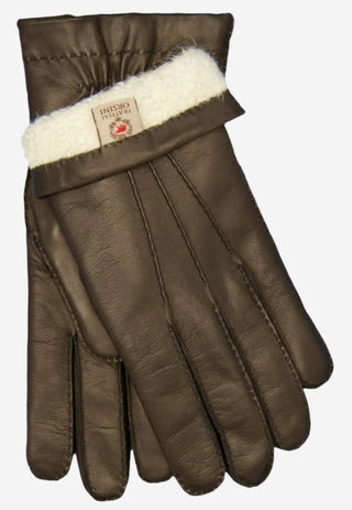 CL3103 (brown) - Men's Handsewn Lamb Shearling Winter Leather Gloves - Glamourous Grace