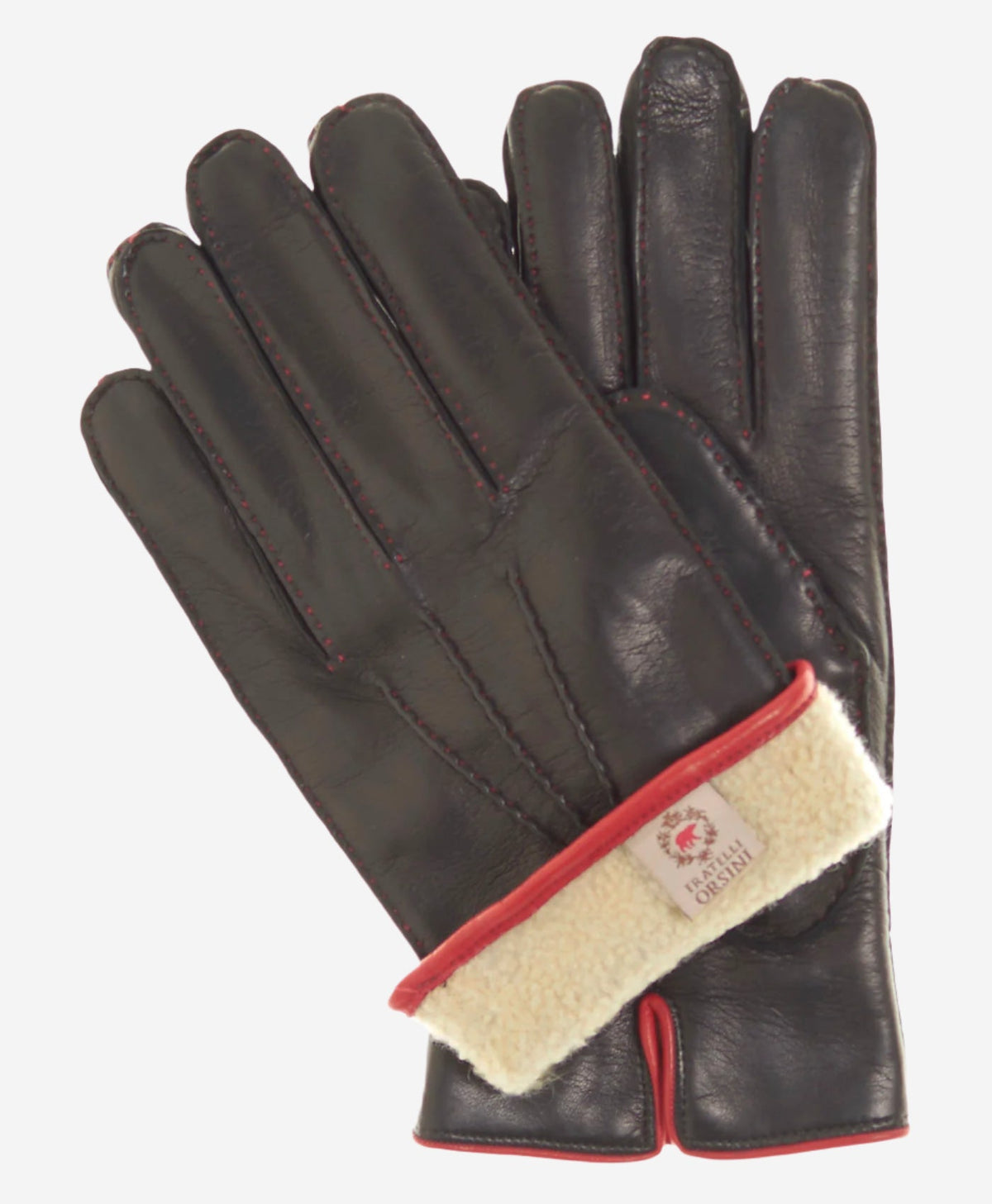 CL3505 (black) - Men’s handsewn Italian lamb shearling winter leather gloves - Glamourous Grace