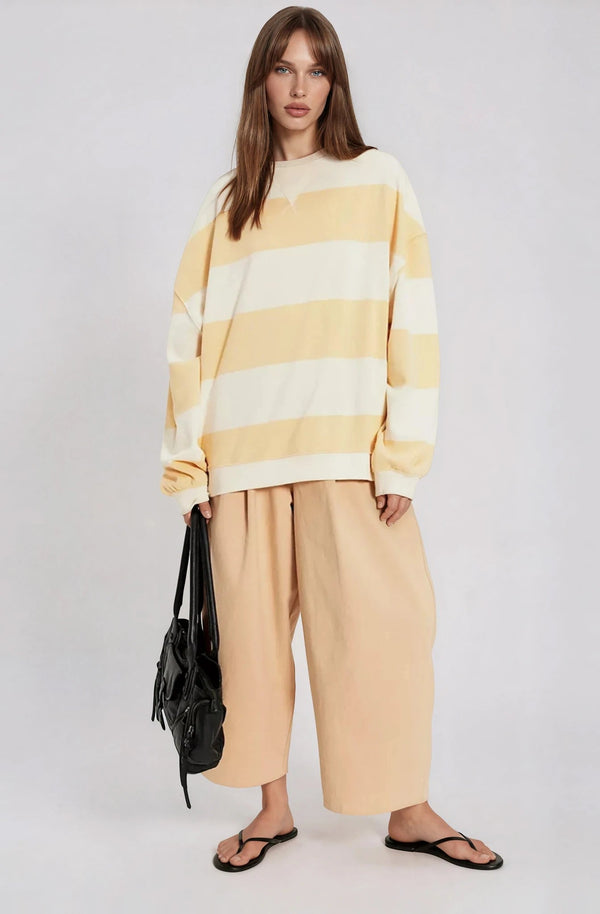 We The Free Classic Striped Oversized Crewneck - Glamourous Grace