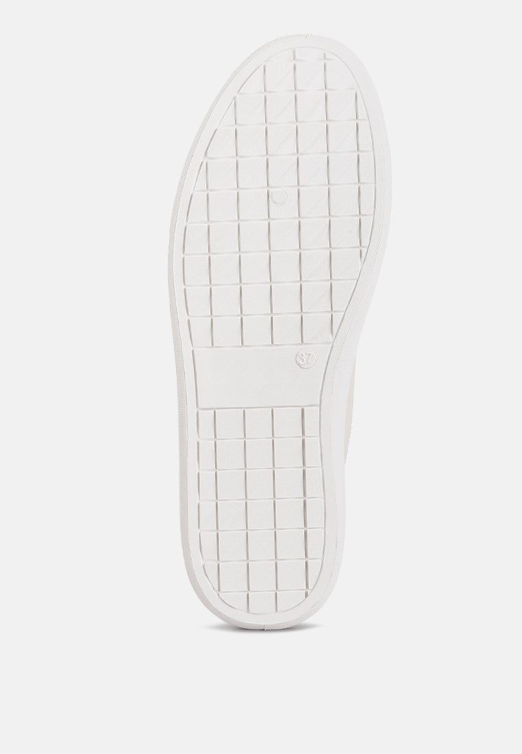 Claude Faux Leather Back Panel Detail Sneakers - Glamourous Grace