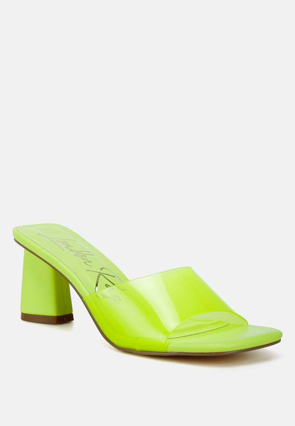 Clear Flirt Clear Strap Slip On Heel Sandals - Glamourous Grace