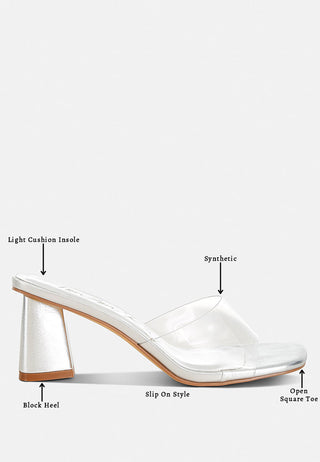 Clear Flirt Clear Strap Slip On Heel Sandals