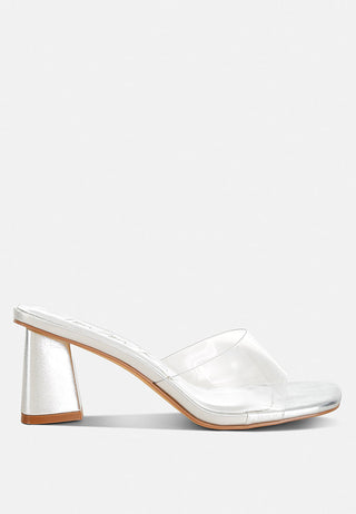 Clear Flirt Clear Strap Slip On Heel Sandals