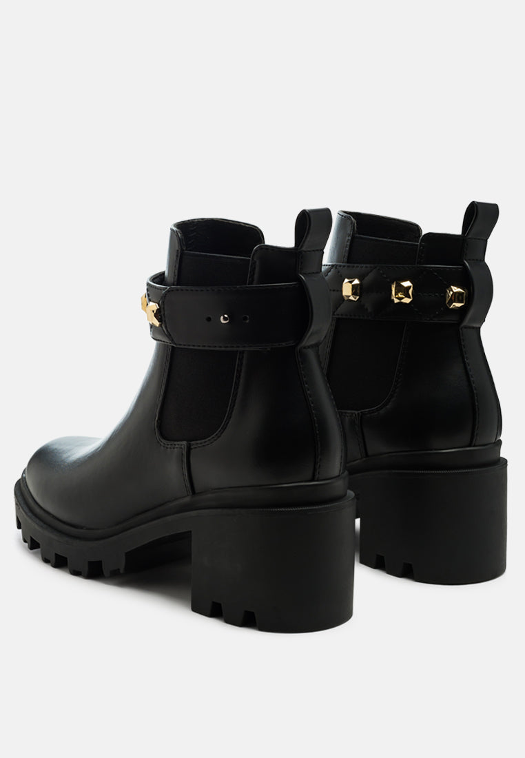 Cleopa Metallic Stud Embellished Chelsea Boots - Glamourous Grace