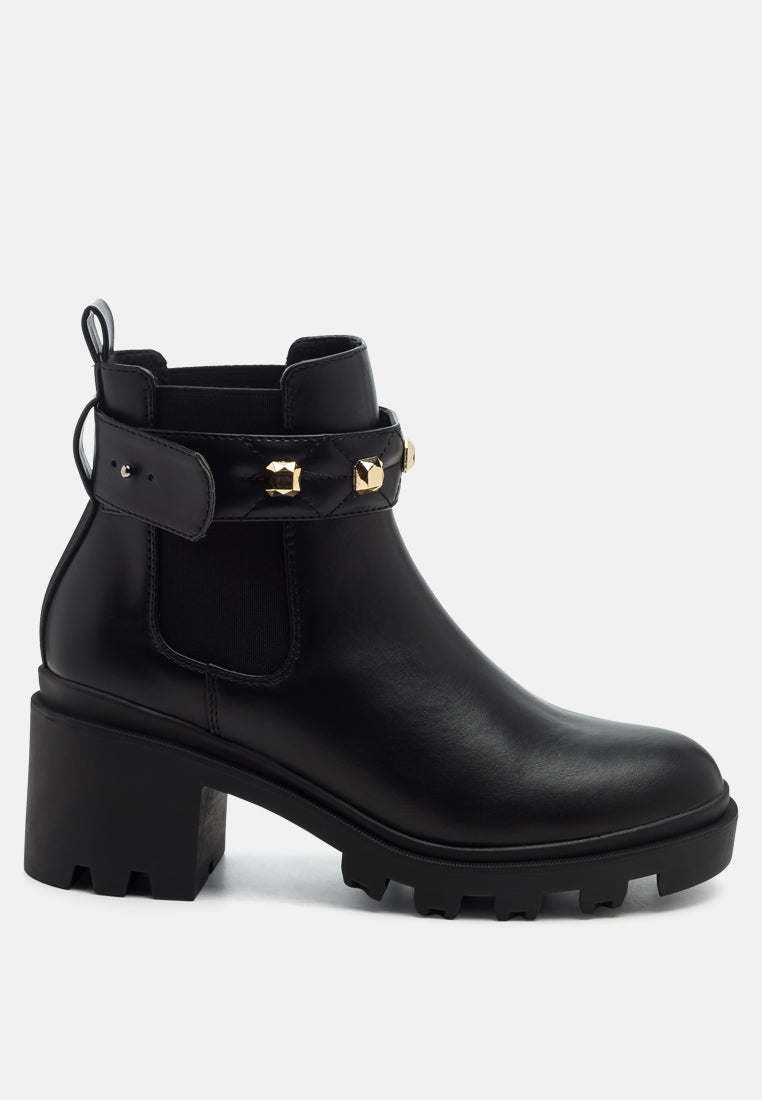 Cleopa Metallic Stud Embellished Chelsea Boots - Glamourous Grace