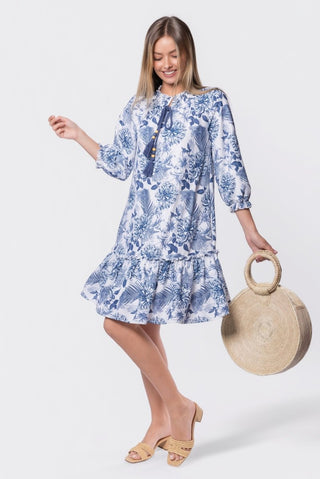 Clio Dress 37" (Blue White)