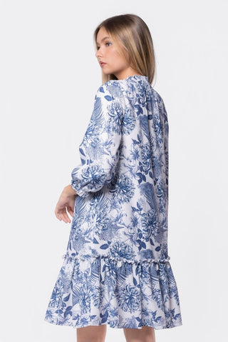 Clio Dress 37" (Blue White)
