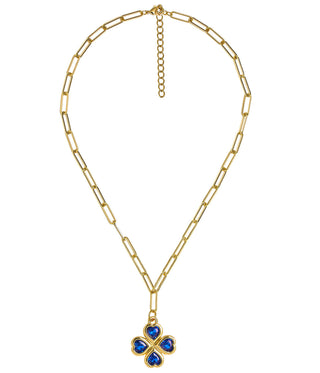 Jamie Clover Necklace- PaperClip Chain- 18k Plated - Glamourous Grace