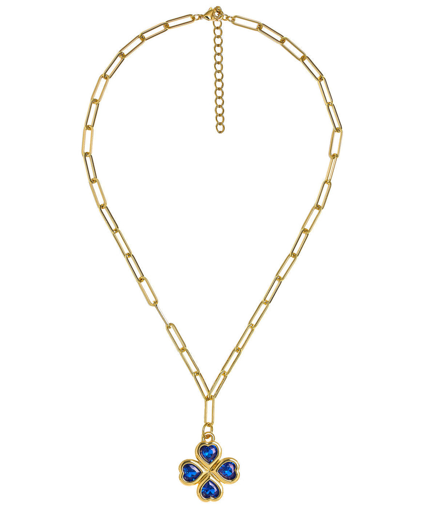 Jamie Clover Necklace- PaperClip Chain- 18k Plated - Glamourous Grace