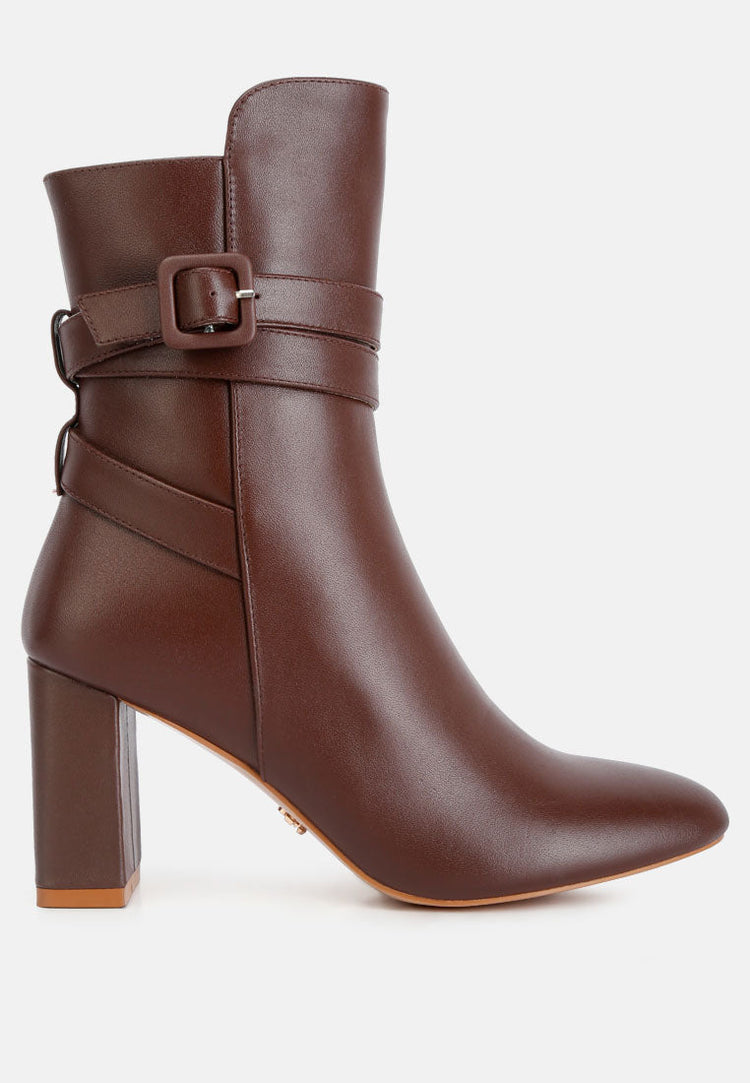 Cobra Buckle Strap Embellished Boots - Glamourous Grace