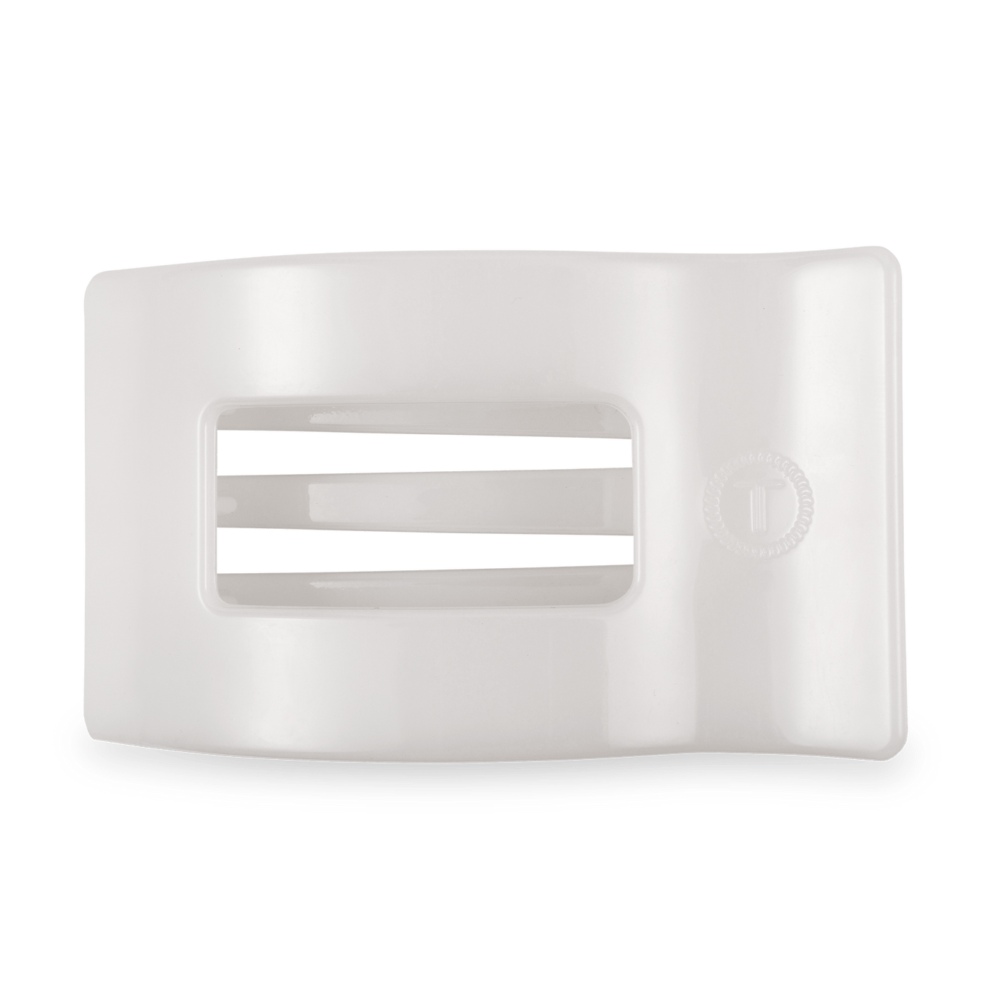 Coconut White Large Flat Rectangle Hair Clip - Glamourous Grace