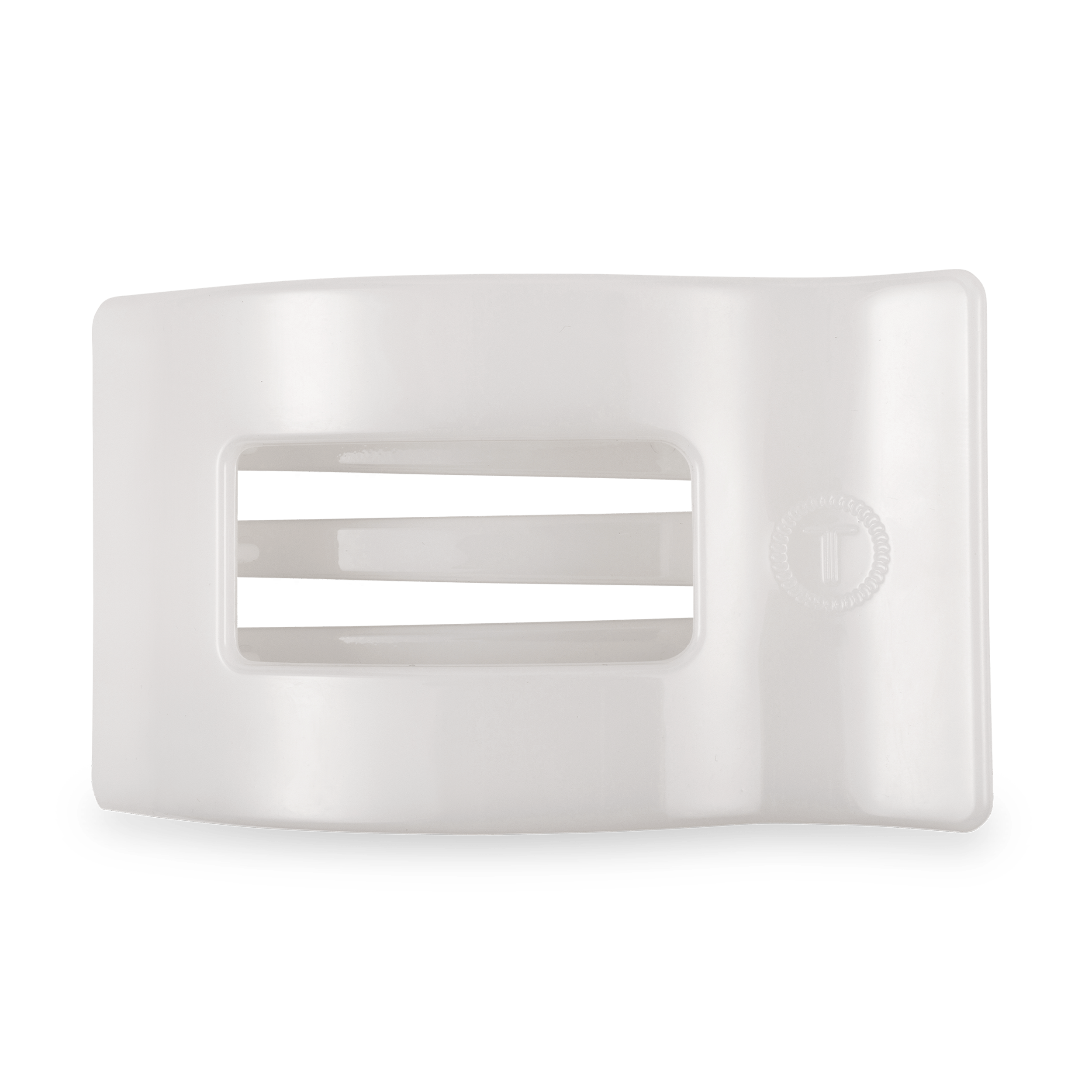 Coconut White Large Flat Rectangle Hair Clip - Glamourous Grace