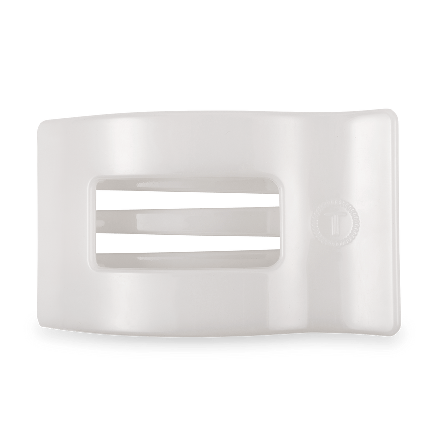 Coconut White Large Flat Rectangle Hair Clip - Glamourous Grace