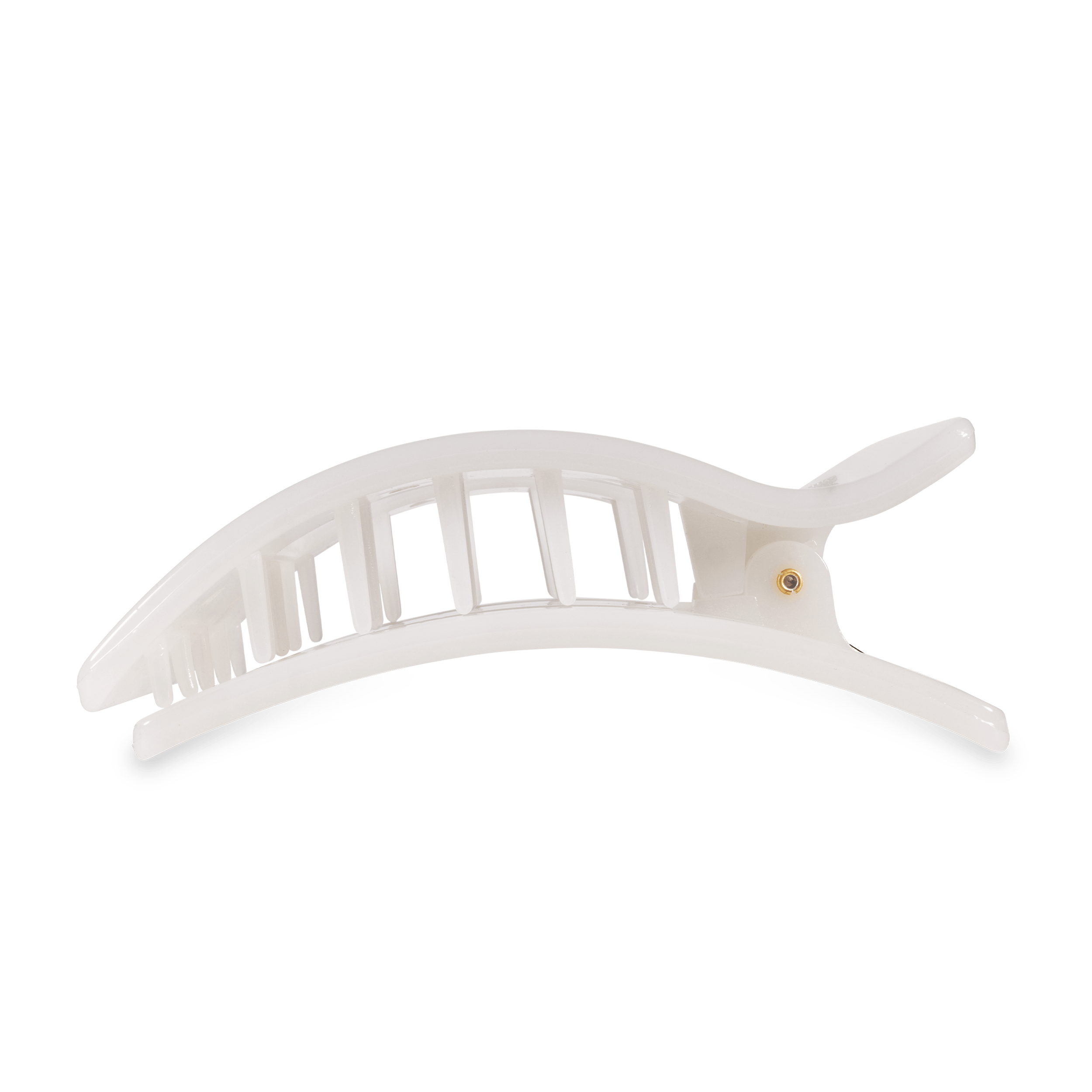 Coconut White Large Flat Rectangle Hair Clip - Glamourous Grace
