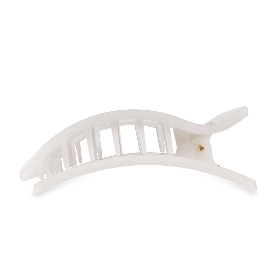 Coconut White Large Flat Rectangle Hair Clip - Glamourous Grace