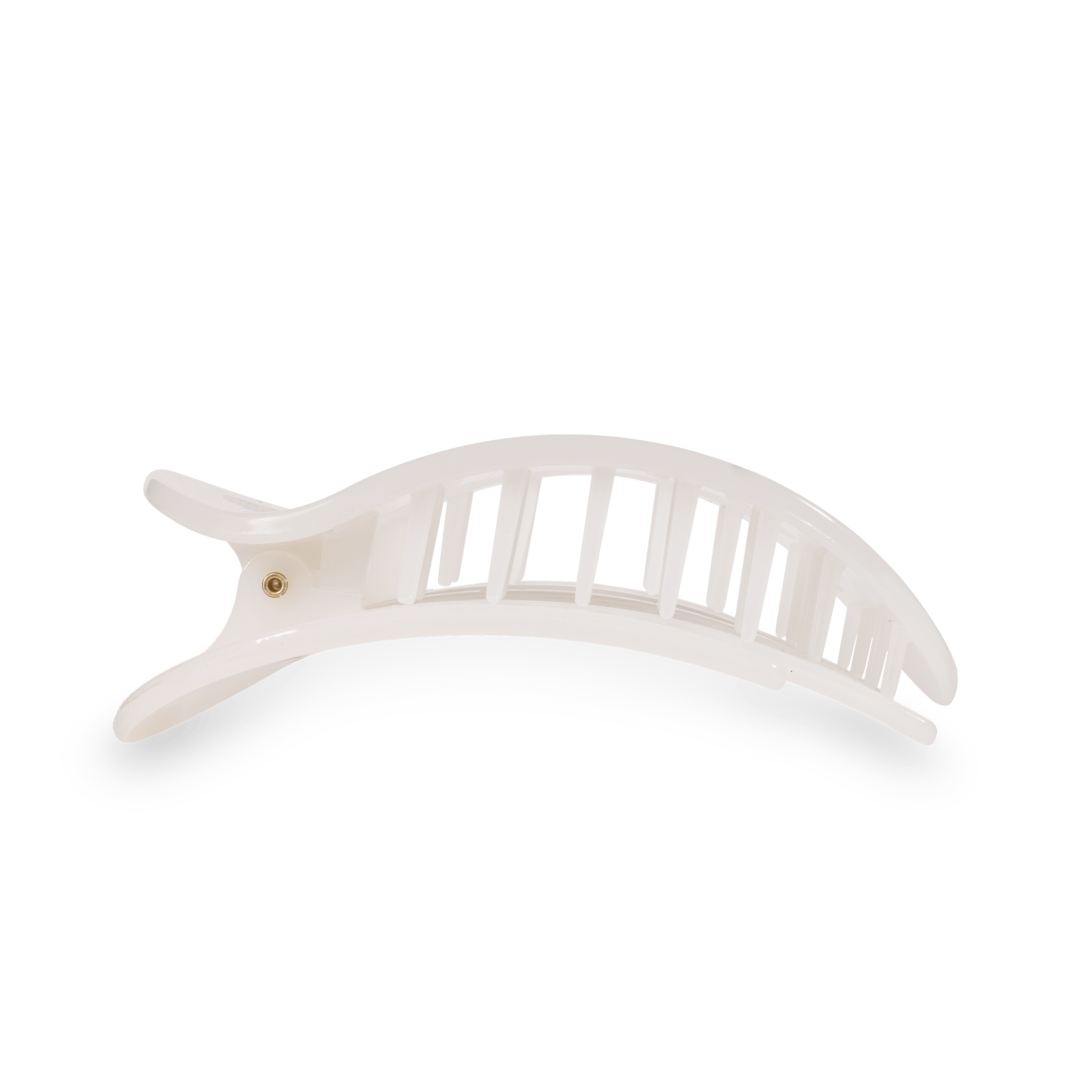Coconut White Large Flat Round Hair Clip - Glamourous Grace