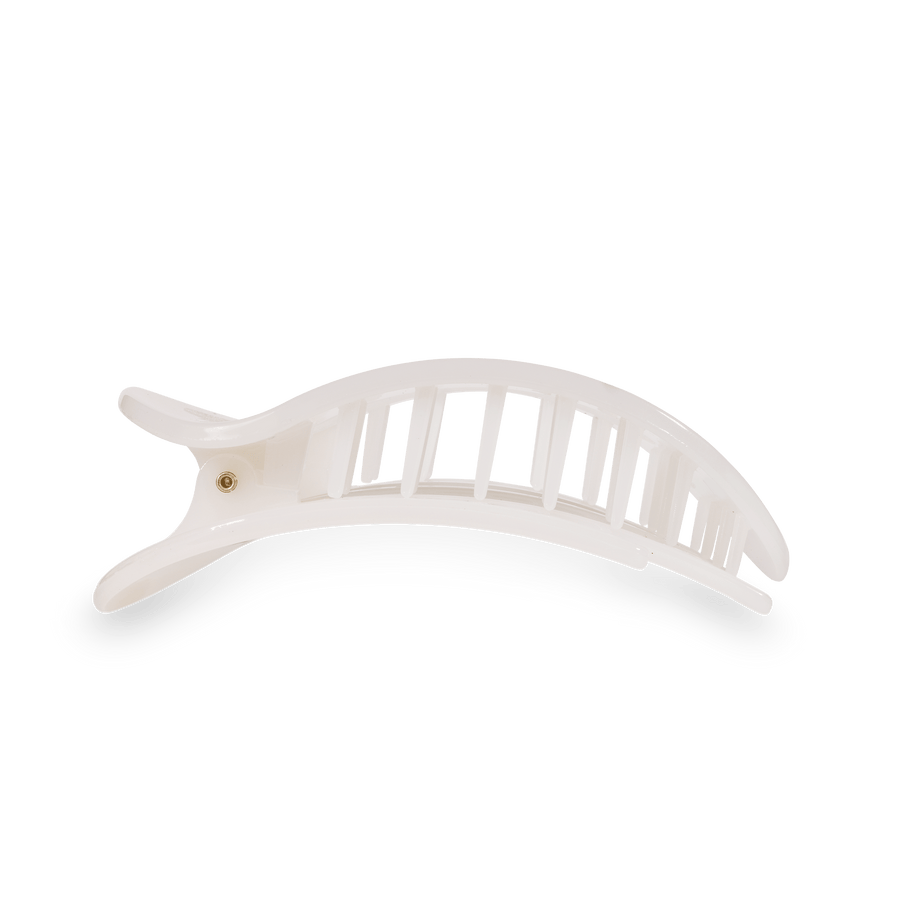 Coconut White Large Flat Round Hair Clip - Glamourous Grace