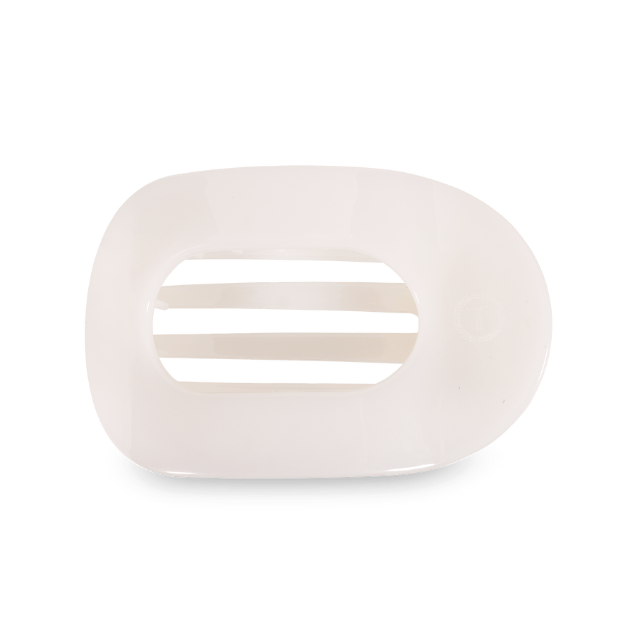 Coconut White Large Flat Round Hair Clip - Glamourous Grace
