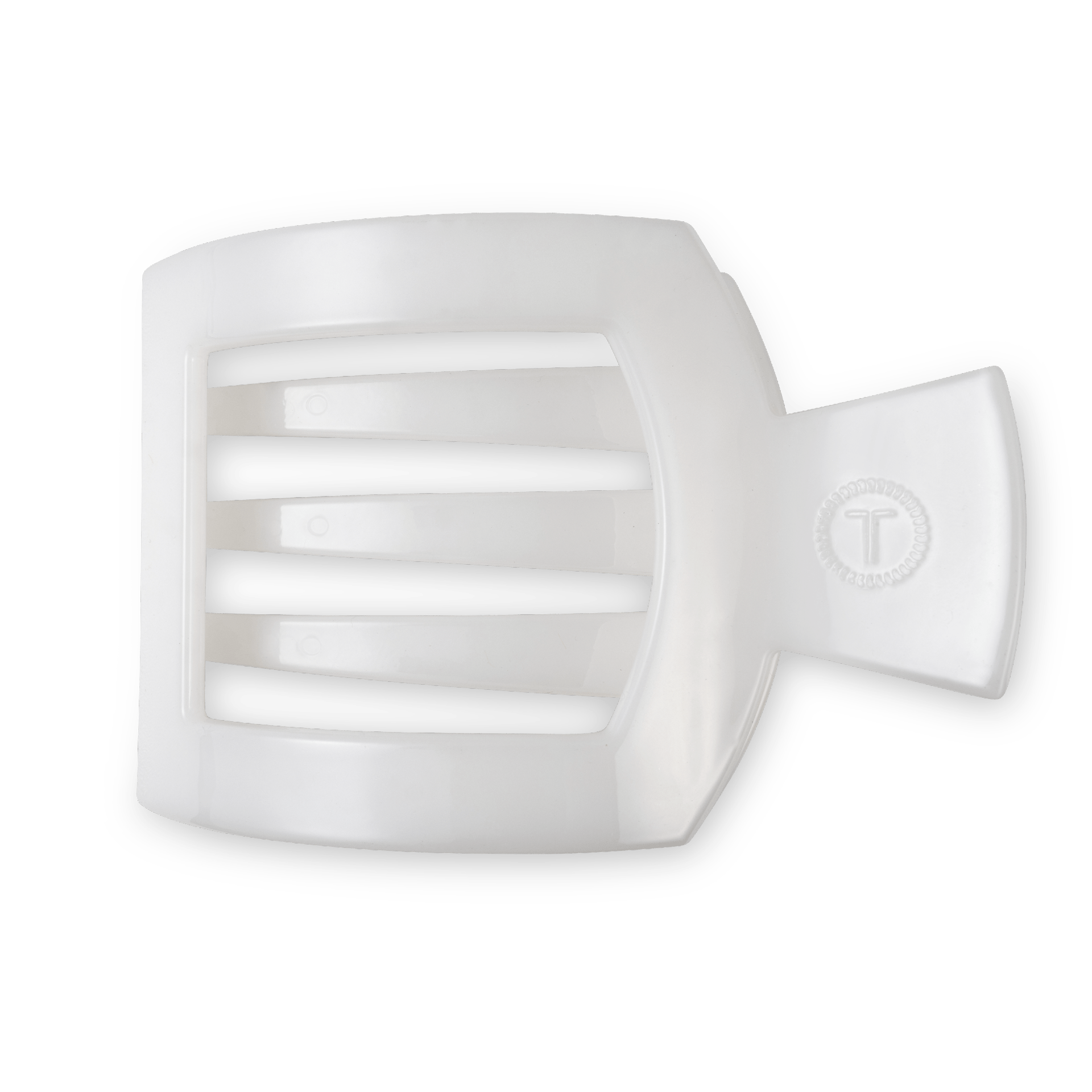 Coconut White Large Flat Square Hair Clip - Glamourous Grace