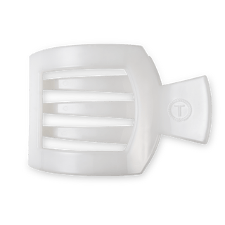 Coconut White Large Flat Square Hair Clip - Glamourous Grace