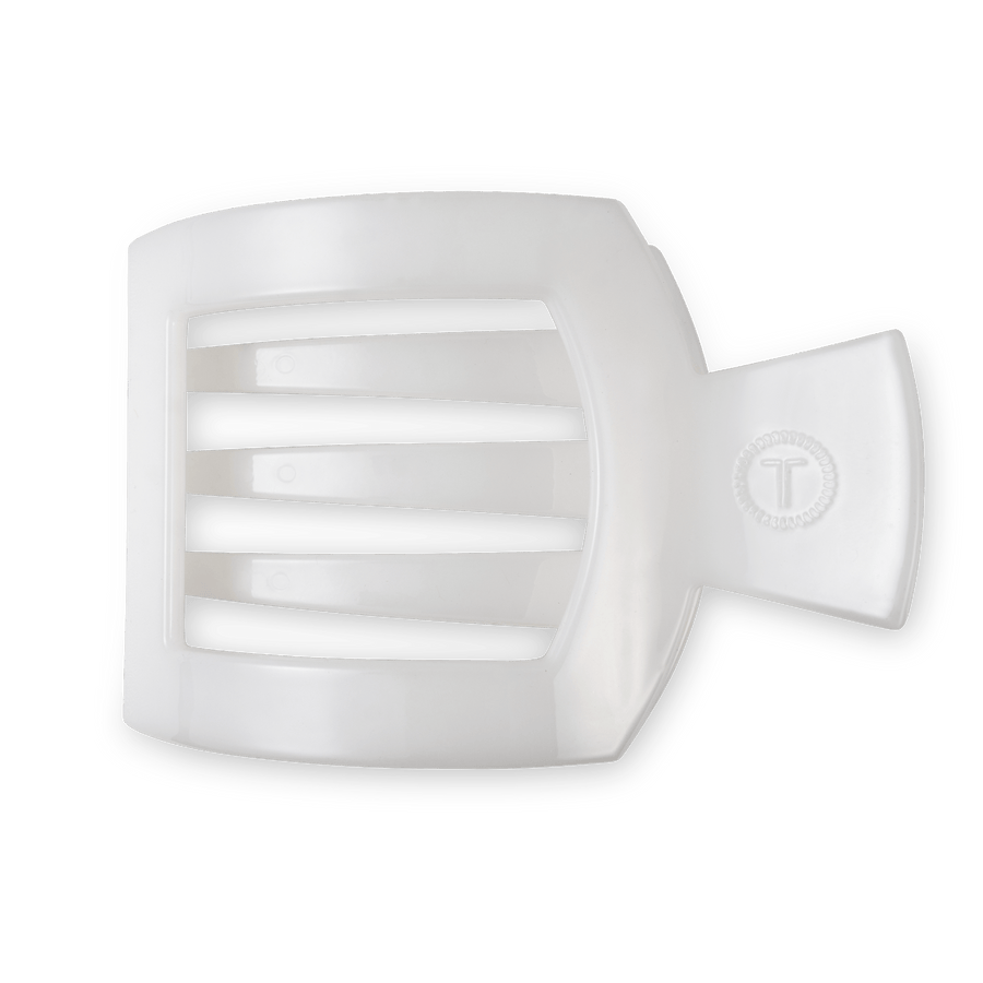 Coconut White Large Flat Square Hair Clip - Glamourous Grace