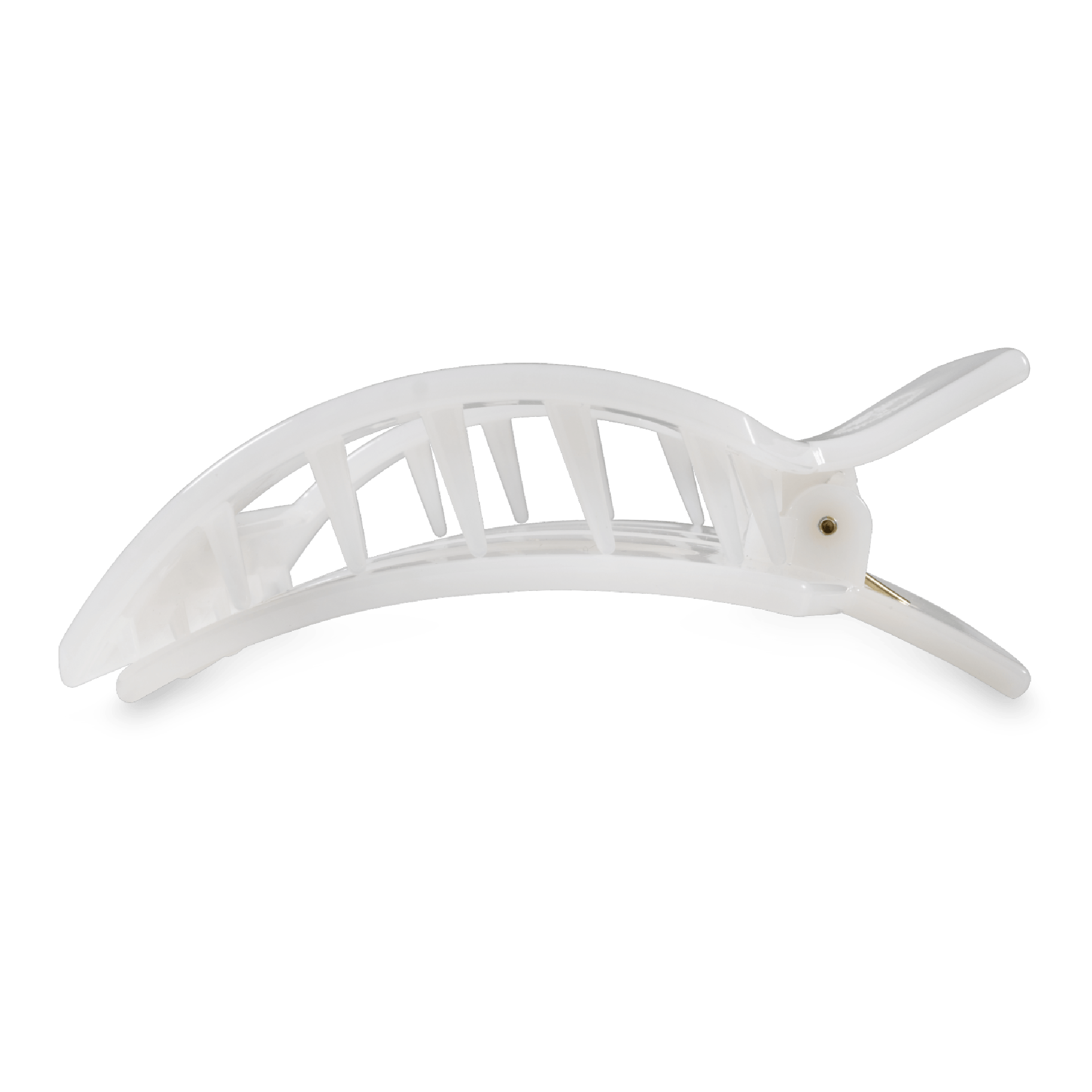 Coconut White Large Flat Square Hair Clip - Glamourous Grace