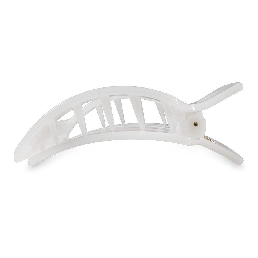 Coconut White Large Flat Square Hair Clip - Glamourous Grace