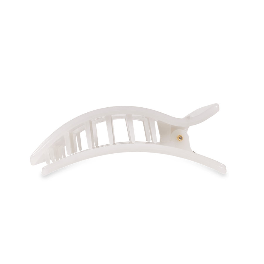 Coconut White Medium Flat Rectangle Hair Clip - Glamourous Grace