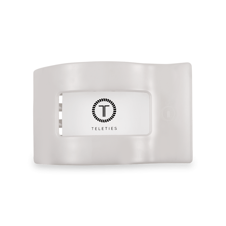 Coconut White Medium Flat Rectangle Hair Clip - Glamourous Grace