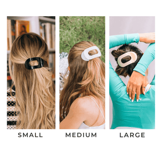 Coconut White Medium Flat Round Hair Clip - Glamourous Grace