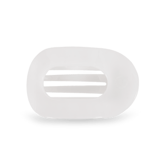 Coconut White Medium Flat Round Hair Clip - Glamourous Grace