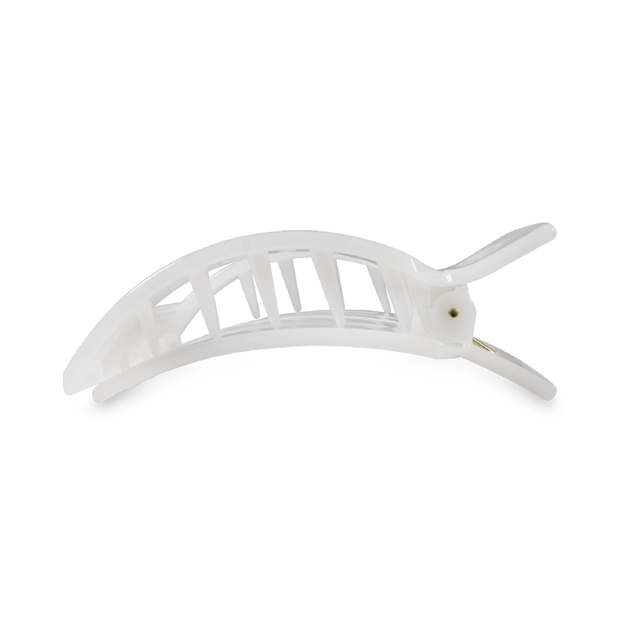 Coconut White Medium Flat Square Hair Clip - Glamourous Grace