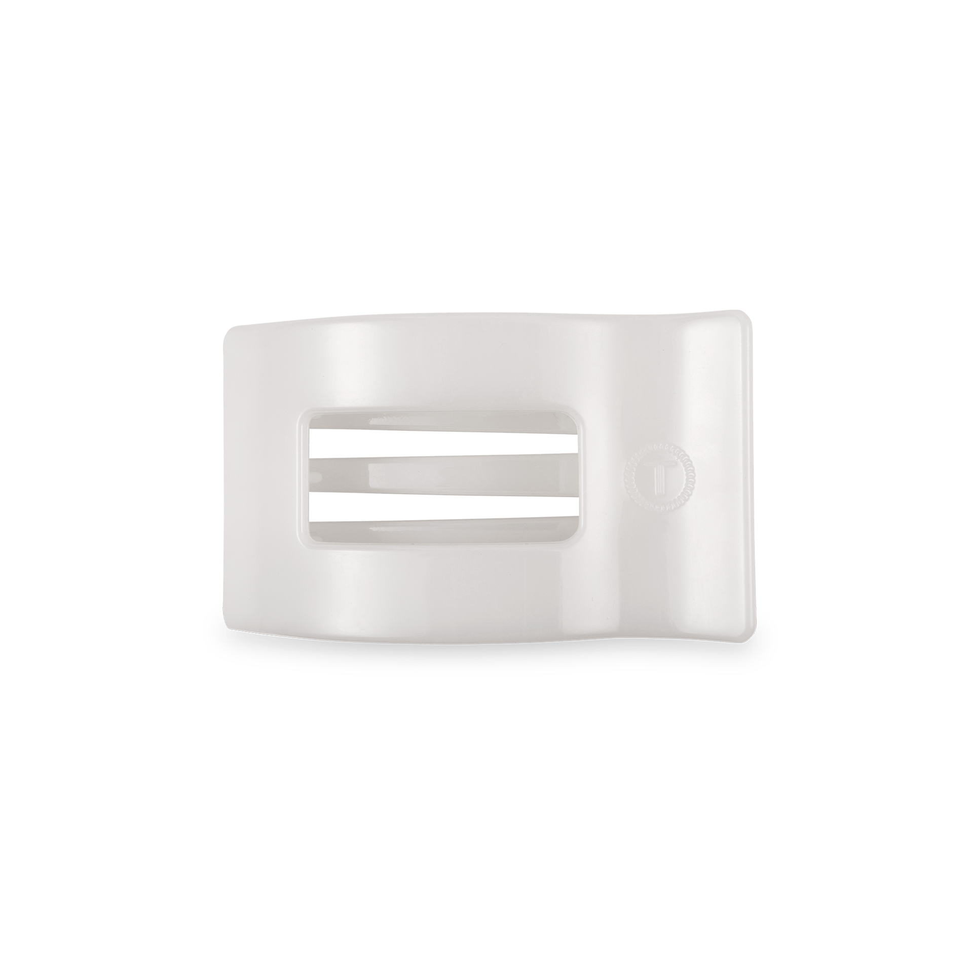 Coconut White Small Flat Rectangle Hair Clip - Glamourous Grace