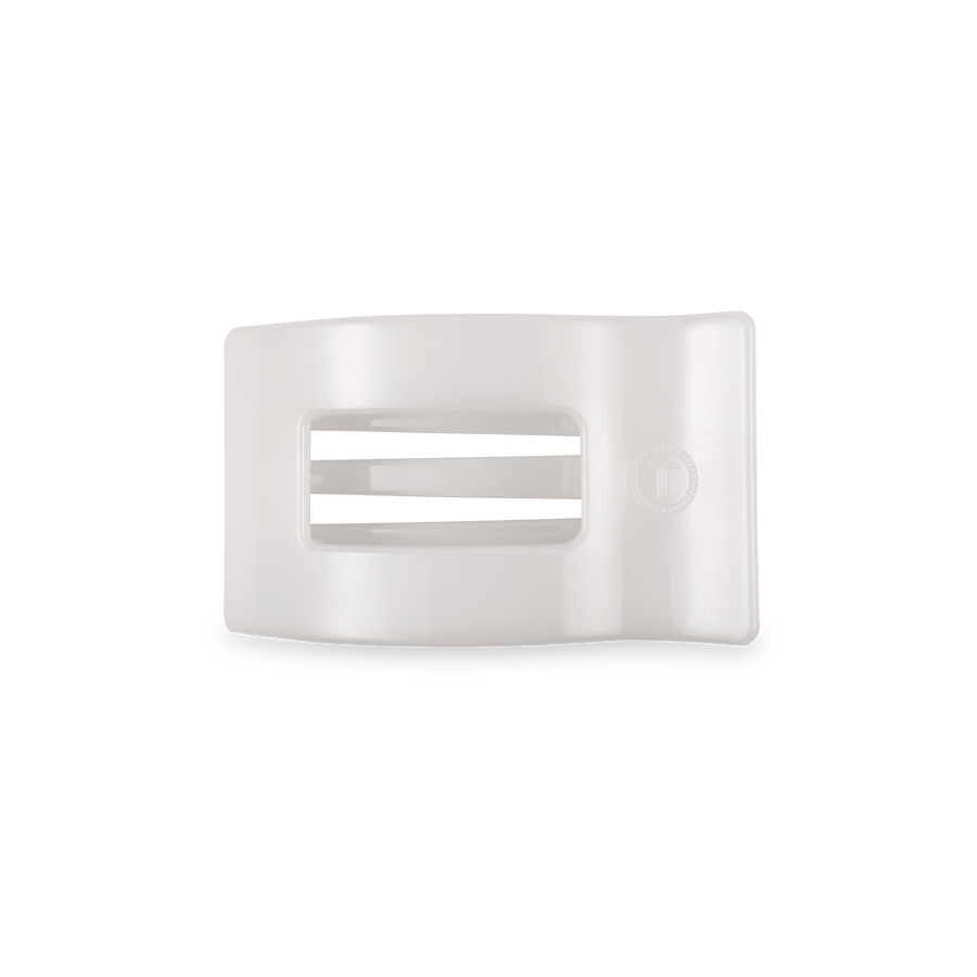 Coconut White Small Flat Rectangle Hair Clip - Glamourous Grace
