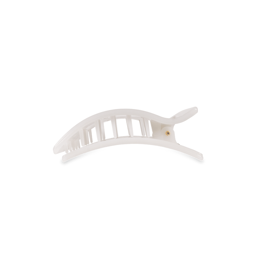 Coconut White Small Flat Rectangle Hair Clip - Glamourous Grace