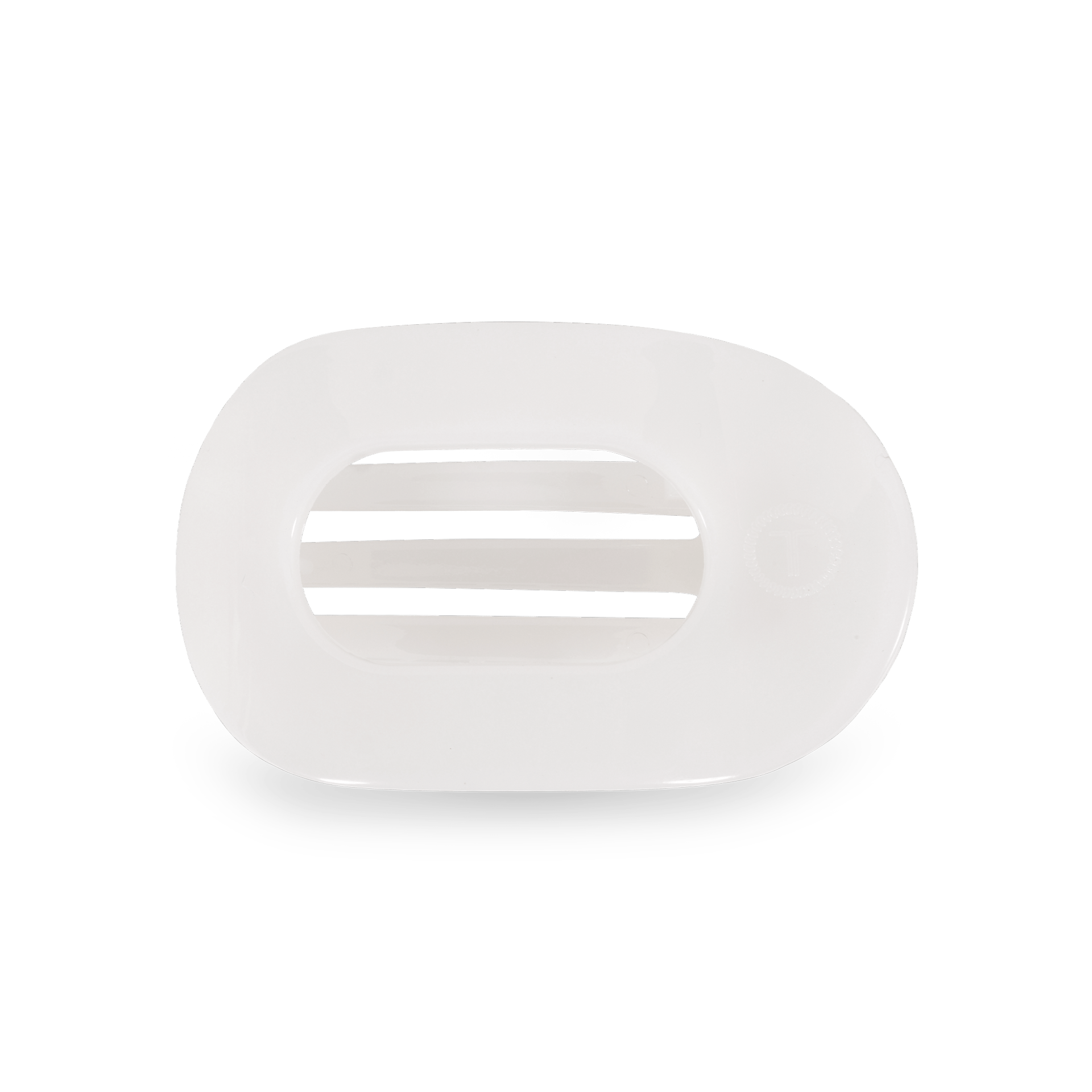 Coconut White Small Flat Round Hair Clip - Glamourous Grace