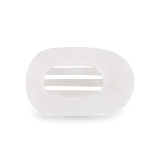 Coconut White Small Flat Round Hair Clip - Glamourous Grace