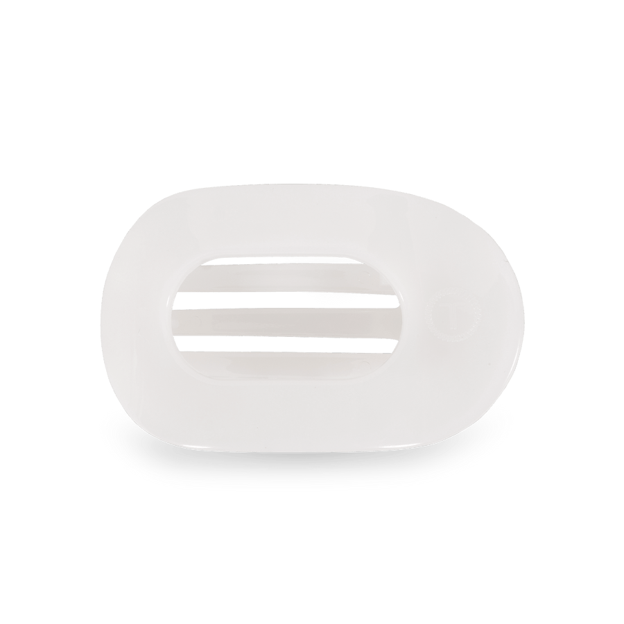Coconut White Small Flat Round Hair Clip - Glamourous Grace