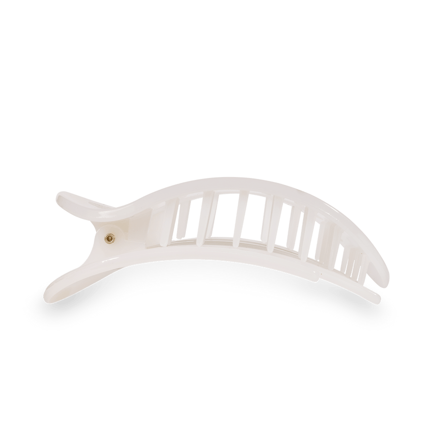 Coconut White Small Flat Round Hair Clip - Glamourous Grace